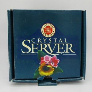 𝅺vintage Collector’s Crystal Rose Pattern Crystal Server